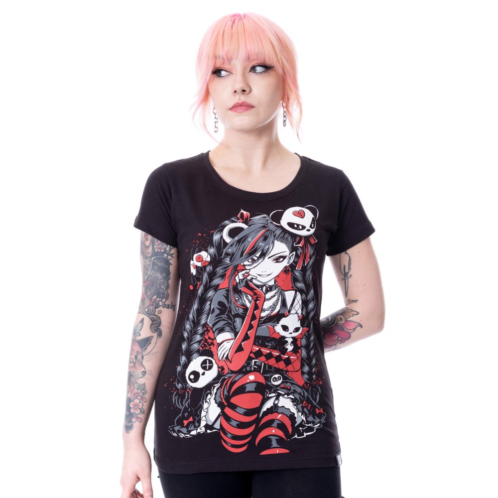 Cupcake Cult - Panda Cult Damen TShirt - Schwarz